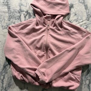 Lululemon W3HM8S Women's Pink Bubble Hem Crop Softstreme Full-Zip Hoodie Sz 4